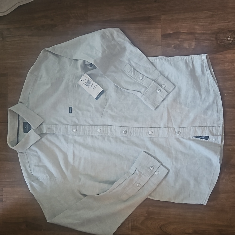 NWT Men's Rip Curl "Ourtime" L/S in a grey/off white. Various Sizes